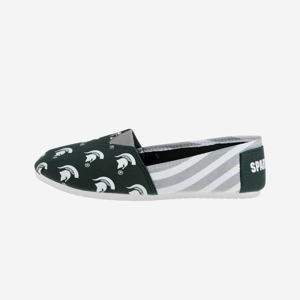 Michigan State Spartans Womens Stripe Canvas Shoe FOCO - FOCO.com