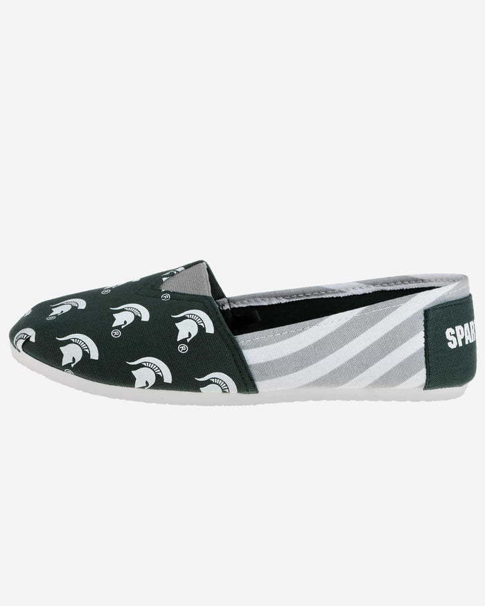 Michigan State Spartans Womens Stripe Canvas Shoe FOCO - FOCO.com