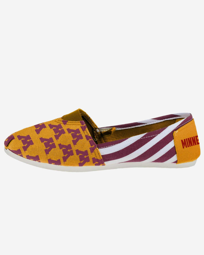 Minnesota Golden Gophers Womens Stripe Canvas Shoe FOCO - FOCO.com