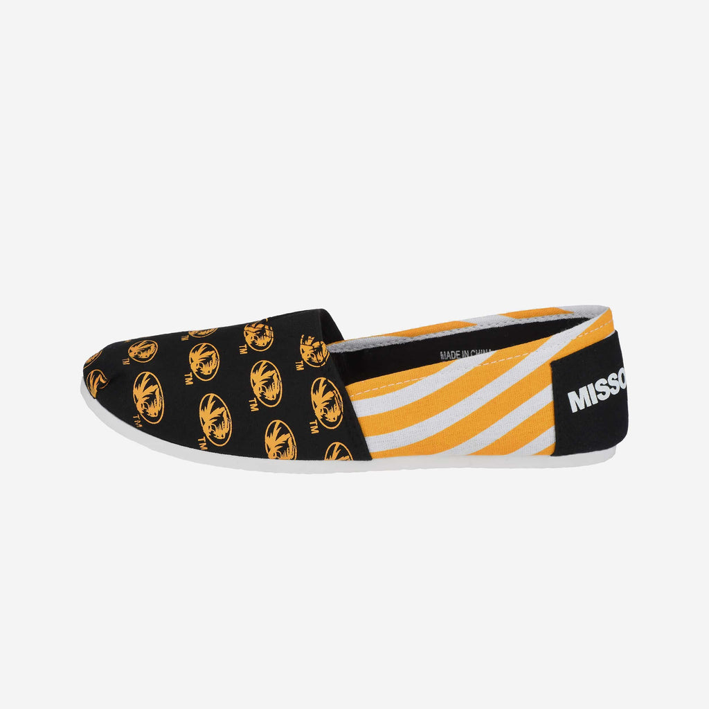 Missouri Tigers Womens Stripe Canvas Shoe FOCO - FOCO.com