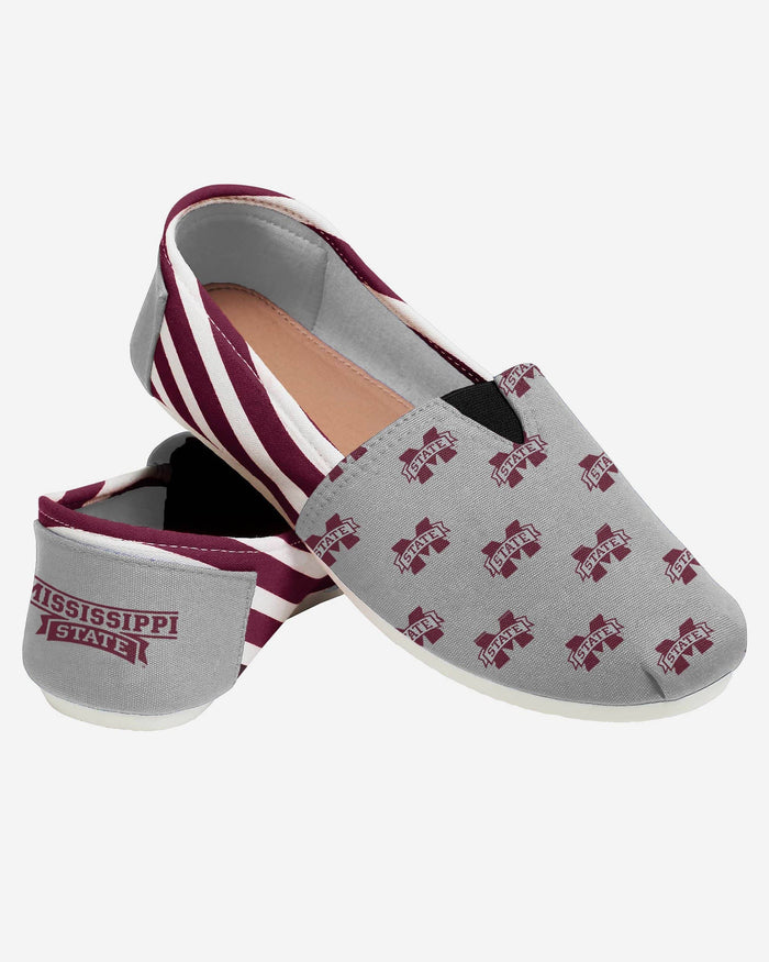 Mississippi State Bulldogs Womens Stripe Canvas Shoe FOCO - FOCO.com