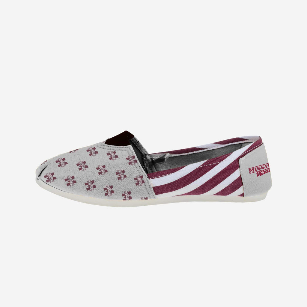 Mississippi State Bulldogs Womens Stripe Canvas Shoe FOCO - FOCO.com