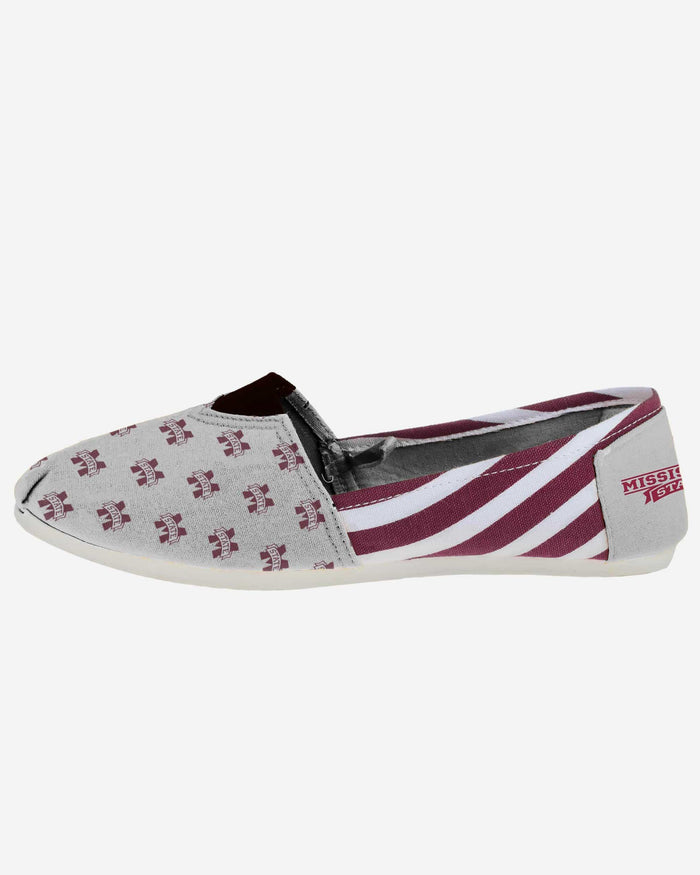 Mississippi State Bulldogs Womens Stripe Canvas Shoe FOCO - FOCO.com