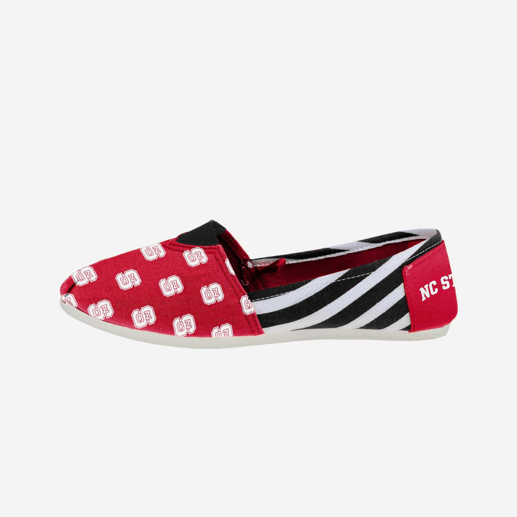 NC State Wolfpack Womens Stripe Canvas Shoe FOCO - FOCO.com