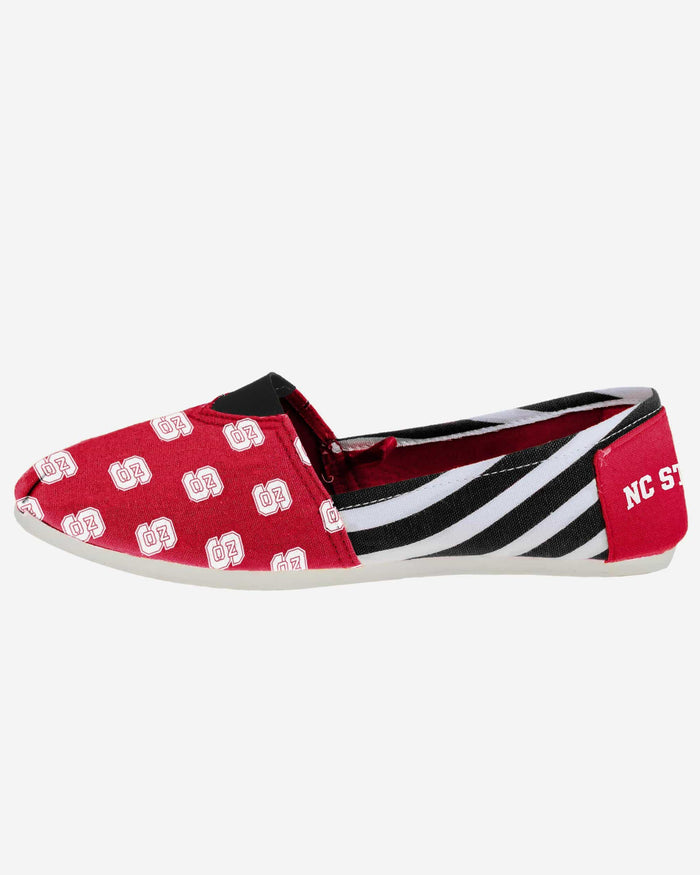 NC State Wolfpack Womens Stripe Canvas Shoe FOCO - FOCO.com