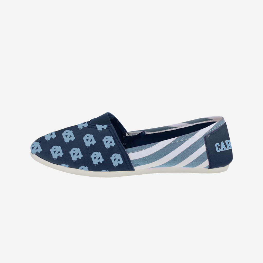 North Carolina Tar Heels Womens Stripe Canvas Shoe FOCO - FOCO.com