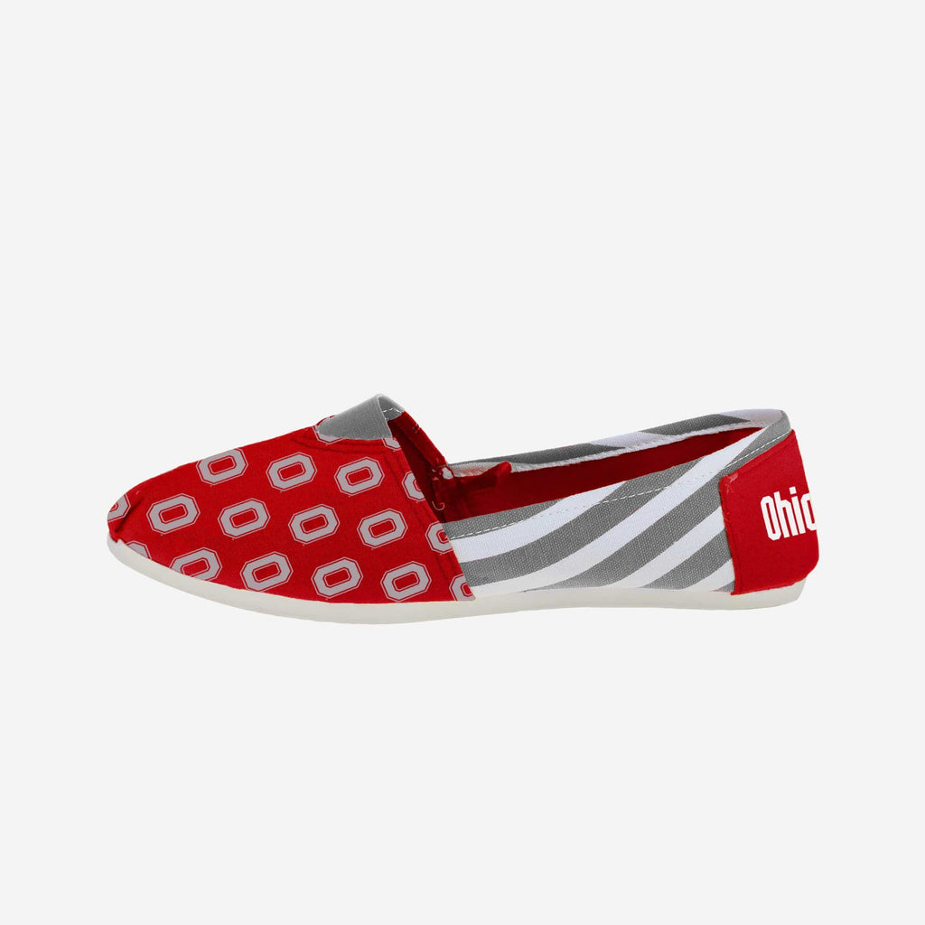 Ohio State Buckeyes Womens Stripe Canvas Shoe FOCO - FOCO.com