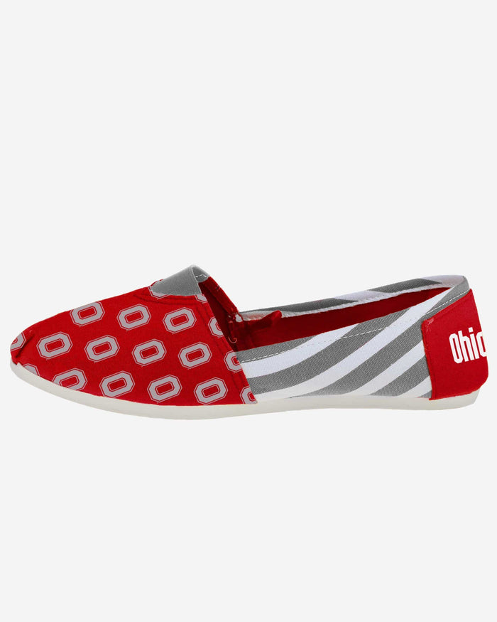 Ohio State Buckeyes Womens Stripe Canvas Shoe FOCO - FOCO.com