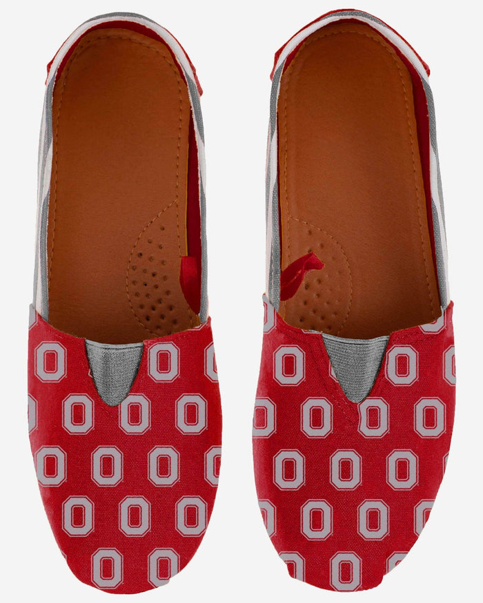 Ohio State Buckeyes Womens Stripe Canvas Shoe FOCO - FOCO.com