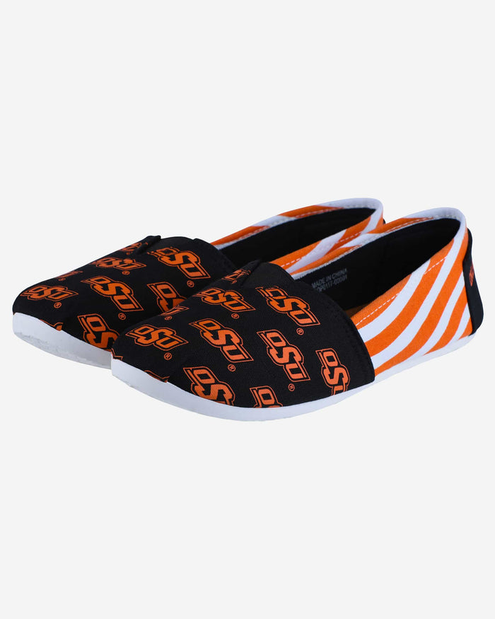 Oklahoma State Cowboys Womens Stripe Canvas Shoe FOCO - FOCO.com