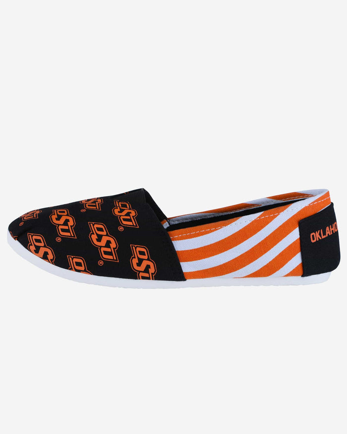 Oklahoma State Cowboys Womens Stripe Canvas Shoe FOCO - FOCO.com