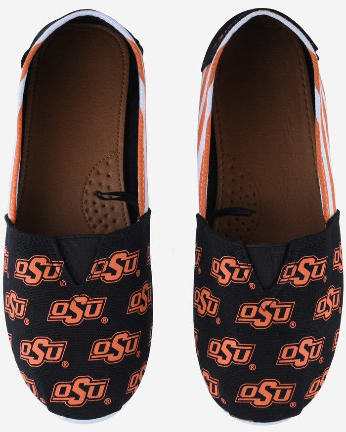 Oklahoma State Cowboys Womens Stripe Canvas Shoe FOCO - FOCO.com