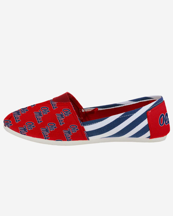 Ole Miss Rebels Womens Stripe Canvas Shoe FOCO - FOCO.com