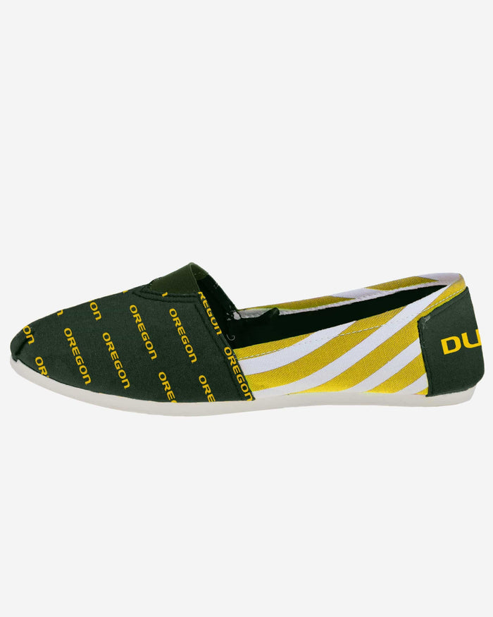 Oregon Ducks Womens Stripe Canvas Shoe FOCO - FOCO.com