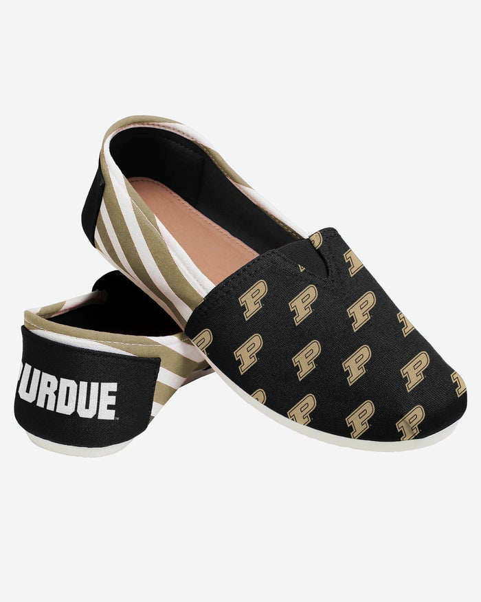 Purdue Boilermakers Womens Stripe Canvas Shoe FOCO - FOCO.com