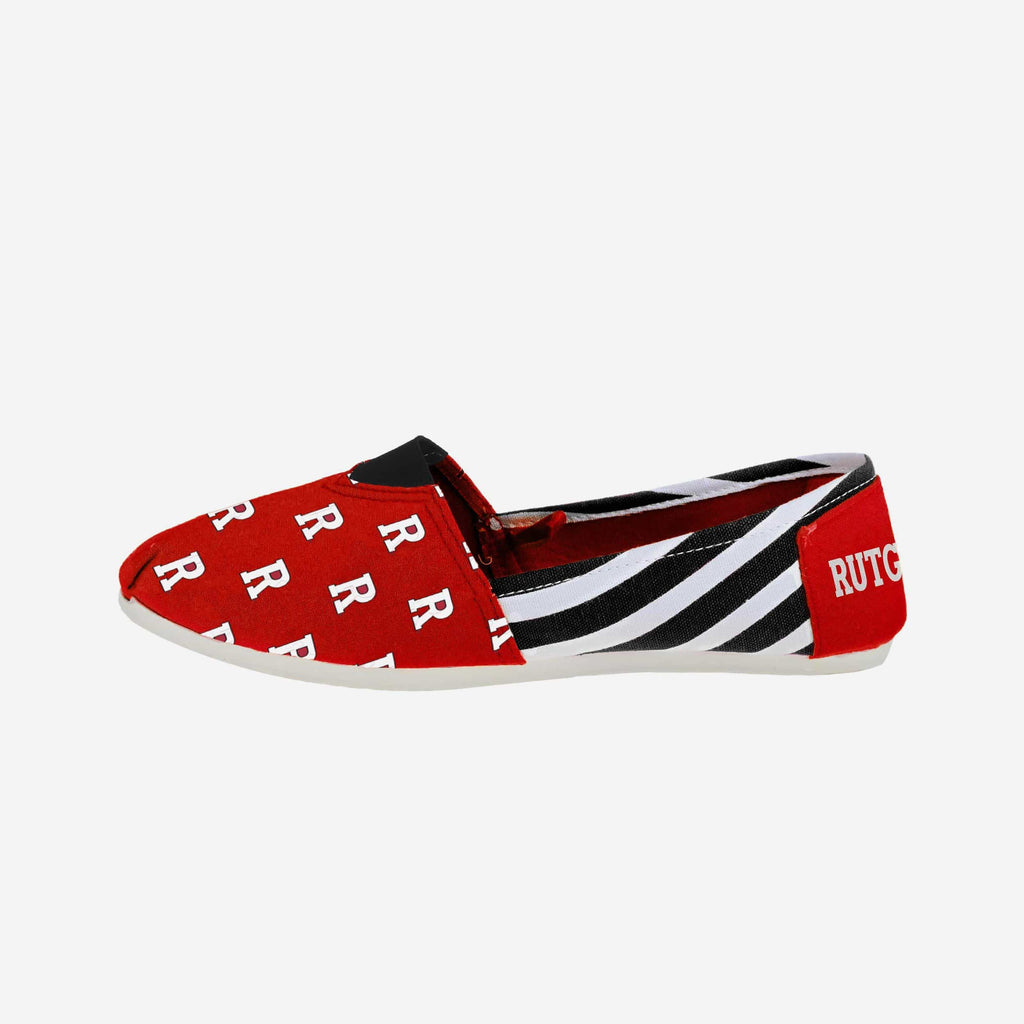 Rutgers Scarlet Knights Womens Stripe Canvas Shoe FOCO - FOCO.com