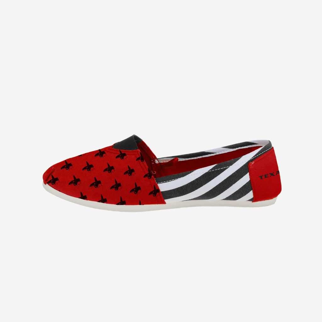 Texas Tech Red Raiders Womens Stripe Canvas Shoe FOCO - FOCO.com