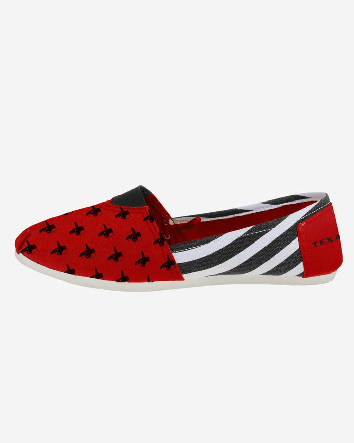 Texas Tech Red Raiders Womens Stripe Canvas Shoe FOCO - FOCO.com