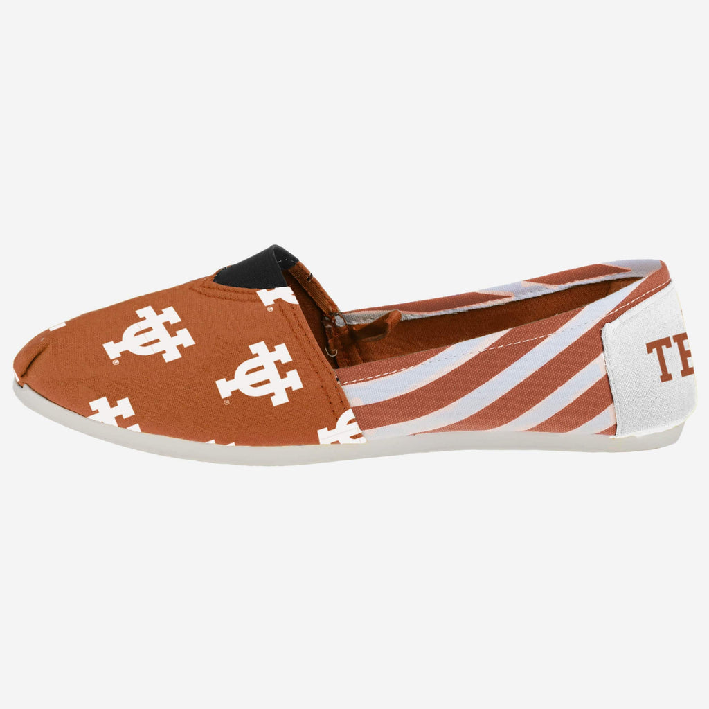 Texas Longhorns Womens Stripe Canvas Shoe FOCO S - FOCO.com