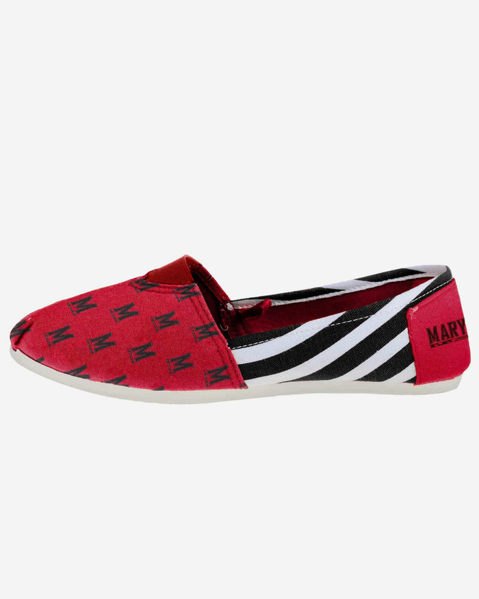 Maryland Terrapins Womens Stripe Canvas Shoe FOCO - FOCO.com