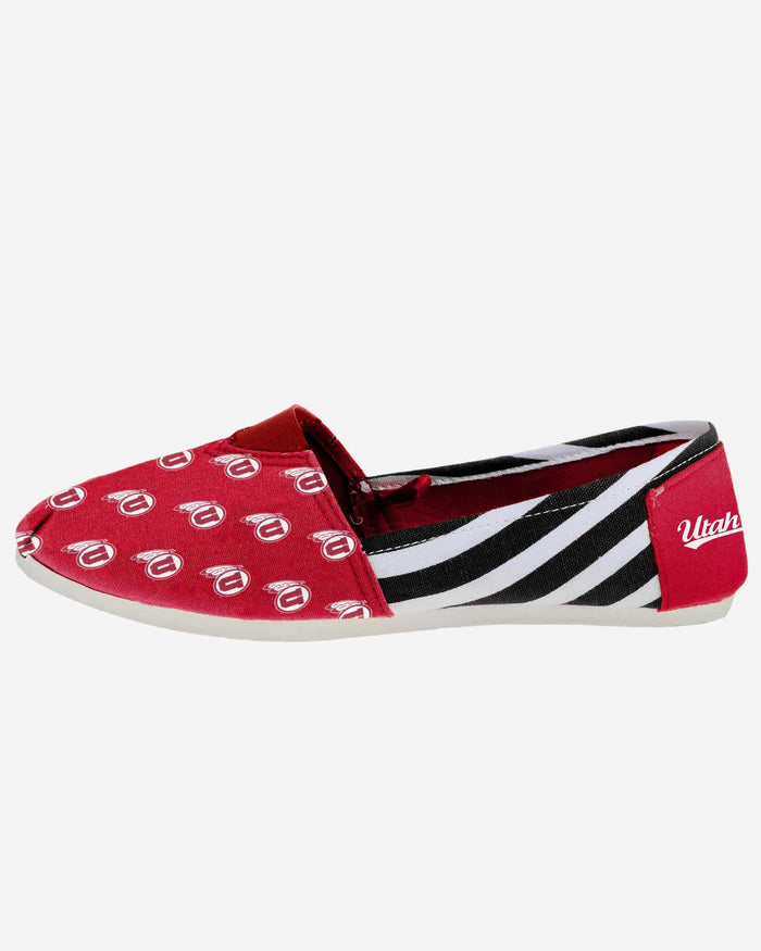 Utah Utes Womens Stripe Canvas Shoe FOCO - FOCO.com