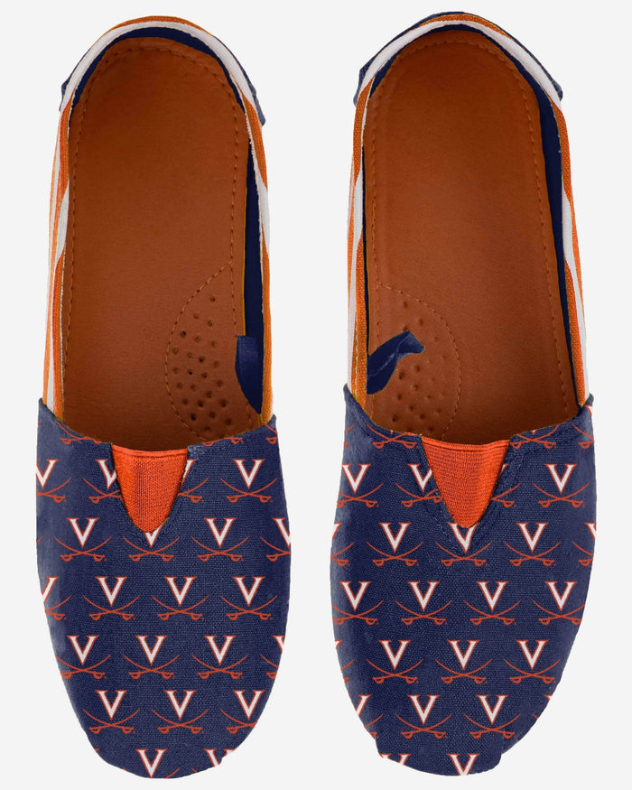 Virginia Cavaliers Womens Stripe Canvas Shoe FOCO - FOCO.com