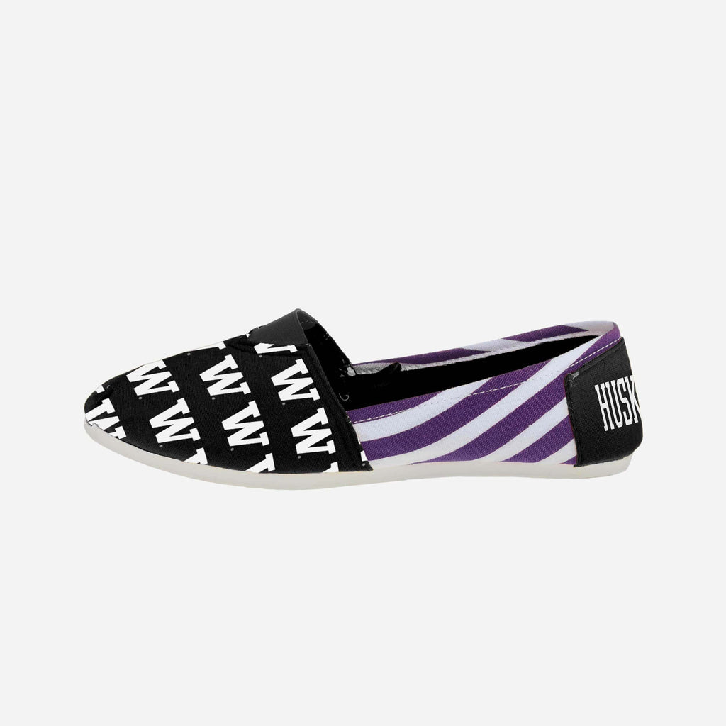 Washington Huskies Womens Stripe Canvas Shoe FOCO - FOCO.com