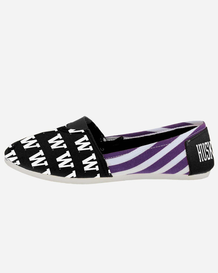 Washington Huskies Womens Stripe Canvas Shoe FOCO - FOCO.com