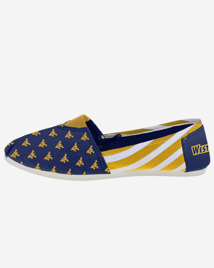 West Virginia Mountaineers Womens Stripe Canvas Shoe FOCO - FOCO.com