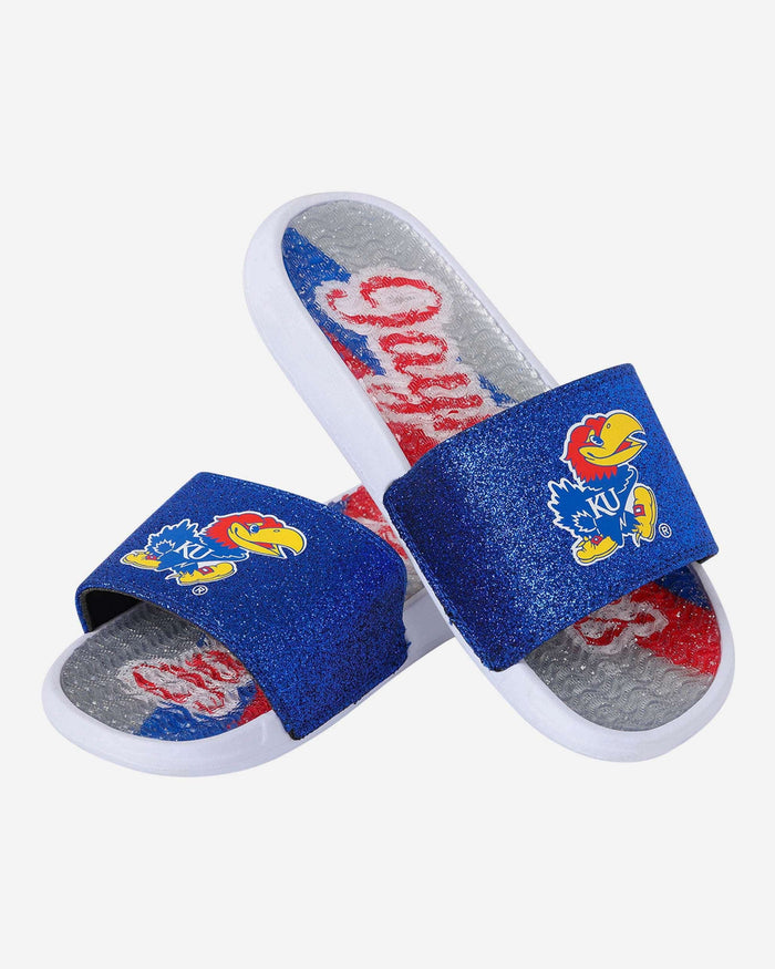 Kansas Jayhawks Womens Glitter Gel Slide FOCO - FOCO.com