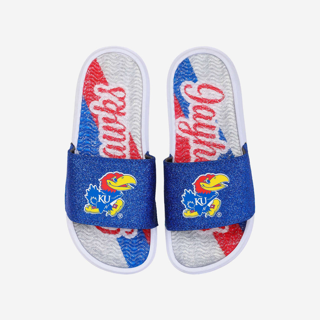 Kansas Jayhawks Womens Glitter Gel Slide FOCO S - FOCO.com