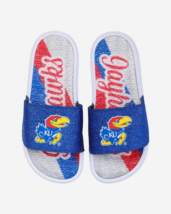 Kansas Jayhawks Womens Glitter Gel Slide FOCO S - FOCO.com