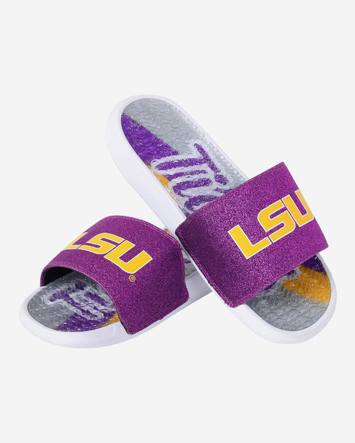 LSU Tigers Womens Glitter Gel Slide FOCO - FOCO.com