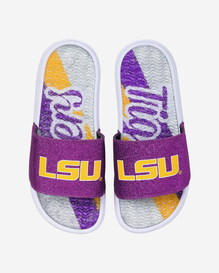 LSU Tigers Womens Glitter Gel Slide FOCO S - FOCO.com