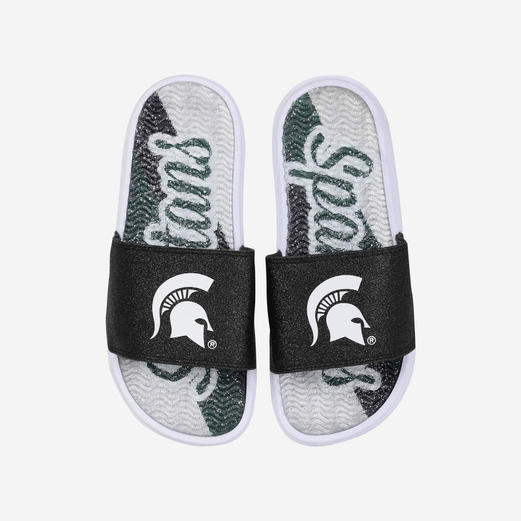 Michigan State Spartans Womens Glitter Gel Slide FOCO S - FOCO.com