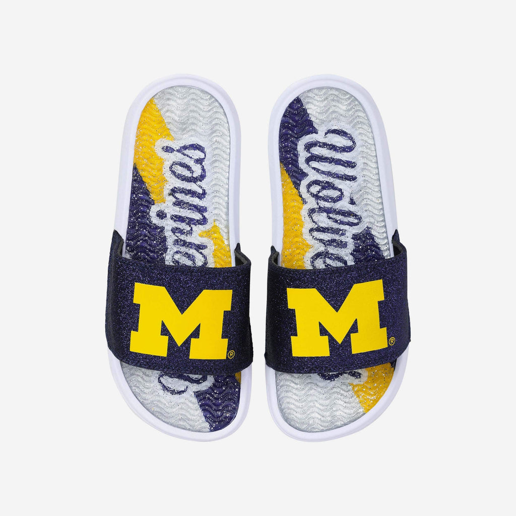 Michigan Wolverines Womens Glitter Gel Slide FOCO S - FOCO.com