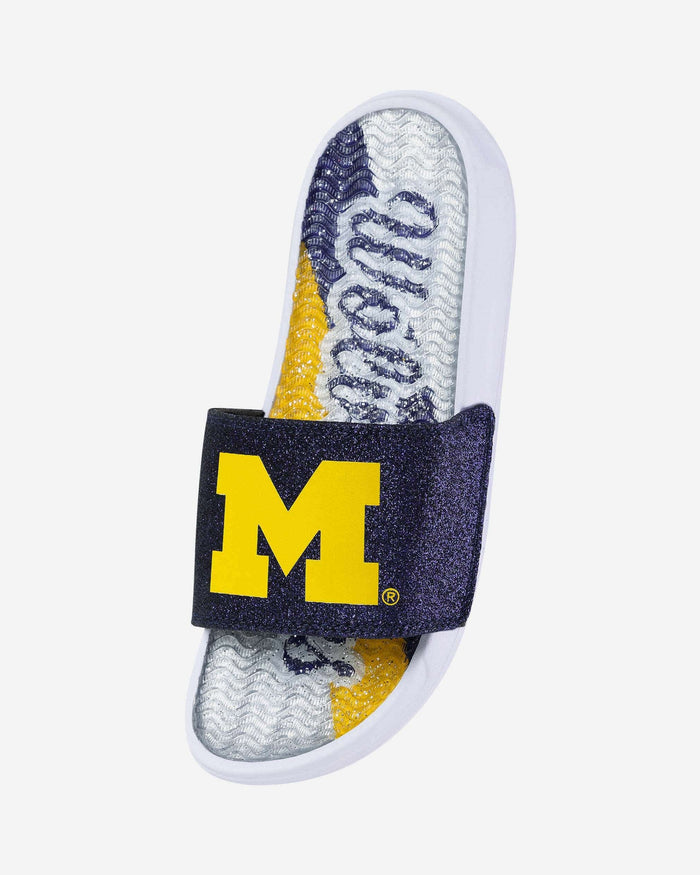 Michigan Wolverines Womens Glitter Gel Slide FOCO - FOCO.com