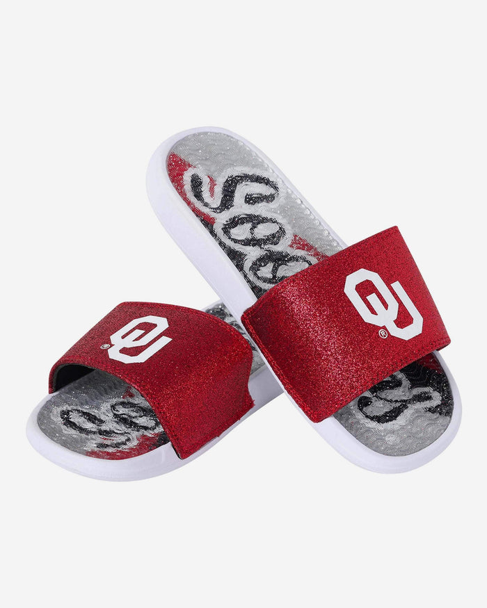 Oklahoma Sooners Womens Glitter Gel Slide FOCO - FOCO.com