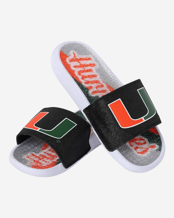 Miami Hurricanes Womens Glitter Gel Slide FOCO - FOCO.com