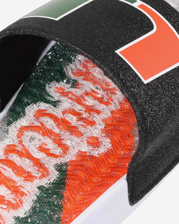 Miami Hurricanes Womens Glitter Gel Slide FOCO - FOCO.com