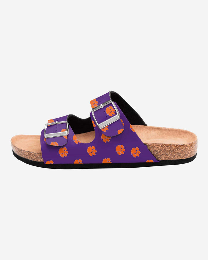 Clemson Tigers Womens Team Logo Double Buckle Sandal FOCO - FOCO.com