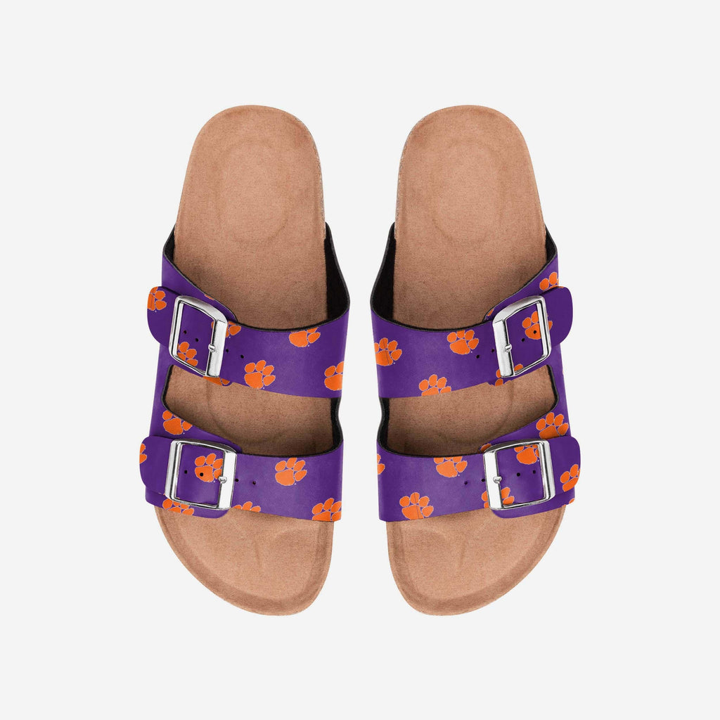 Clemson Tigers Womens Team Logo Double Buckle Sandal FOCO S - FOCO.com