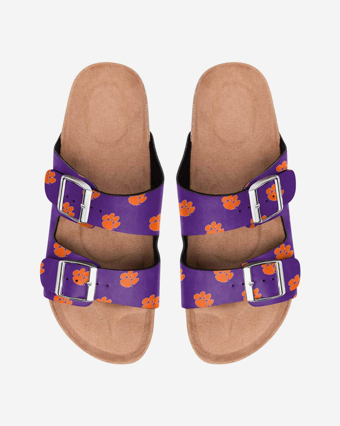 Clemson Tigers Womens Team Logo Double Buckle Sandal FOCO S - FOCO.com