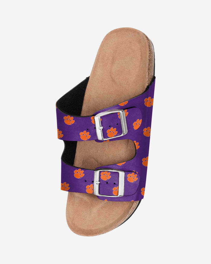 Clemson Tigers Womens Team Logo Double Buckle Sandal FOCO - FOCO.com