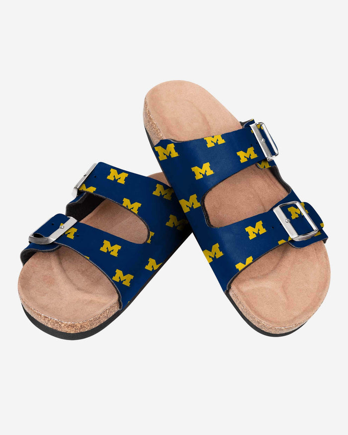 Michigan Wolverines Womens Team Logo Double Buckle Sandal FOCO - FOCO.com