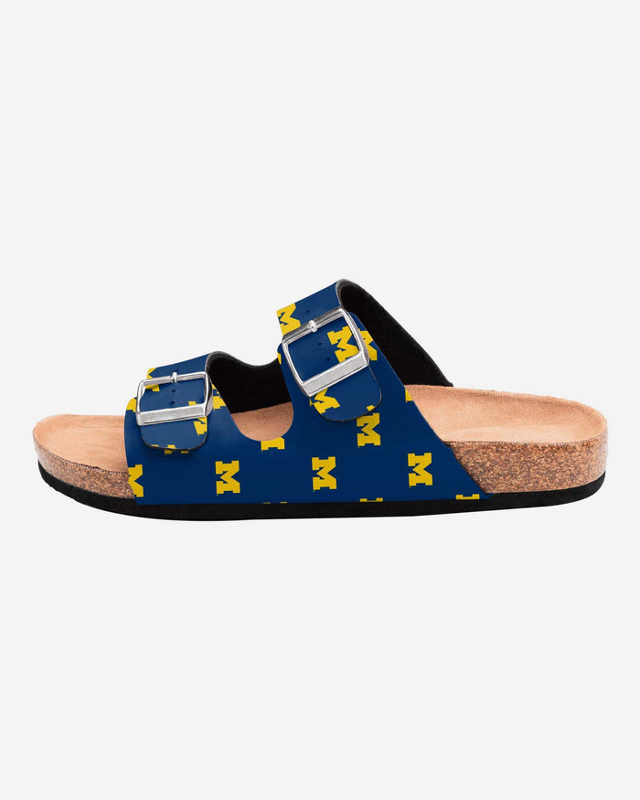 Michigan Wolverines Womens Team Logo Double Buckle Sandal FOCO - FOCO.com