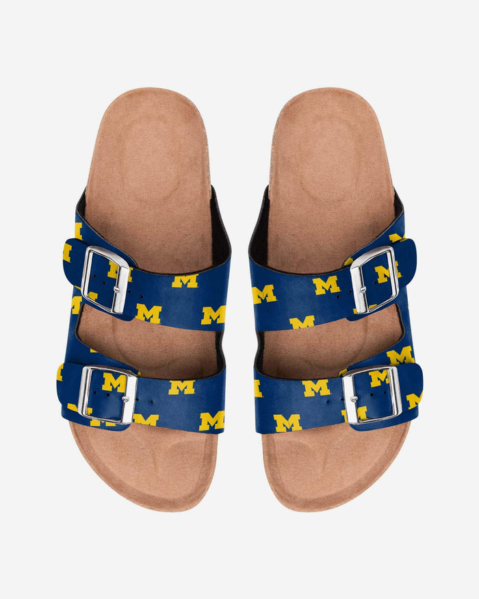 Michigan Wolverines Womens Team Logo Double Buckle Sandal FOCO S - FOCO.com