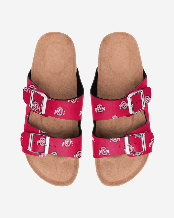 Ohio State Buckeyes Womens Team Logo Double Buckle Sandal FOCO S - FOCO.com