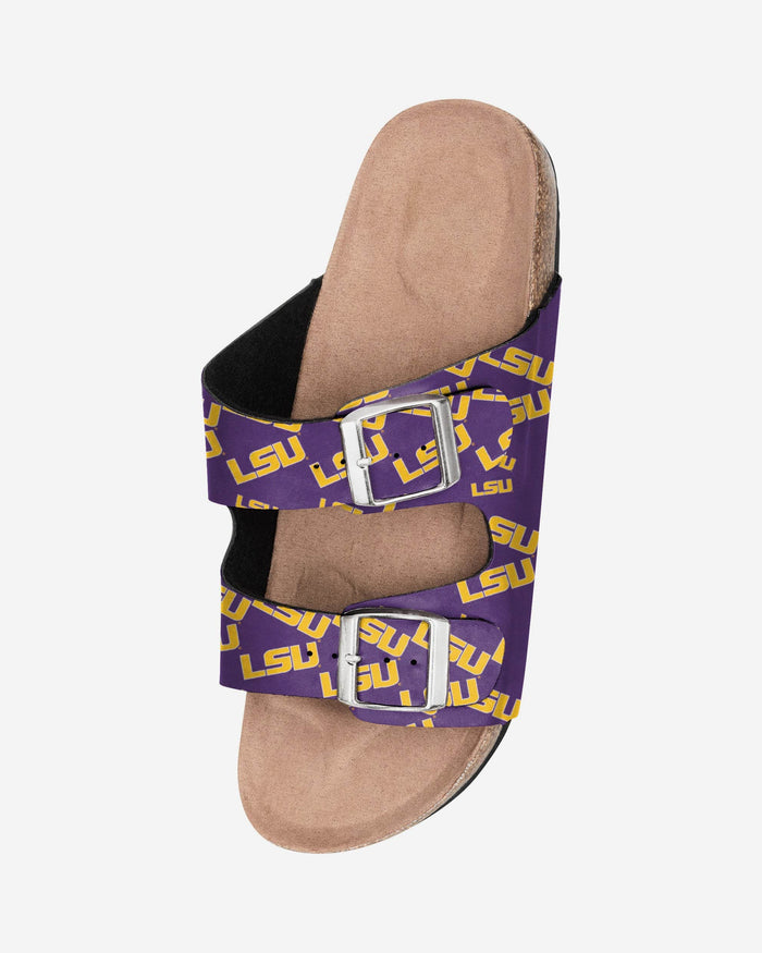 LSU Tigers Womens Mini Print Double Buckle Sandal FOCO - FOCO.com