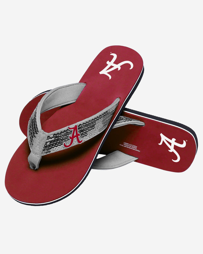 Alabama Crimson Tide Womens Sequin Flip Flop FOCO - FOCO.com